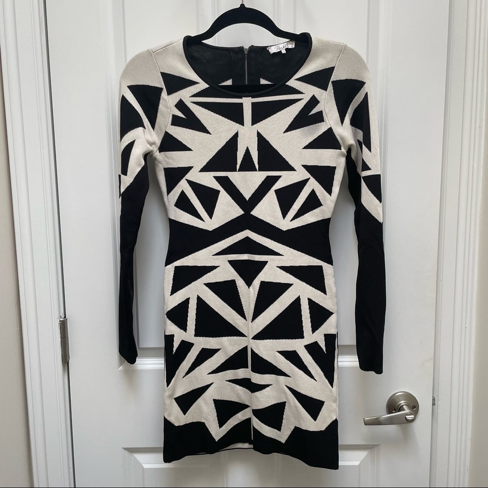 PARKER black & ivory dress
